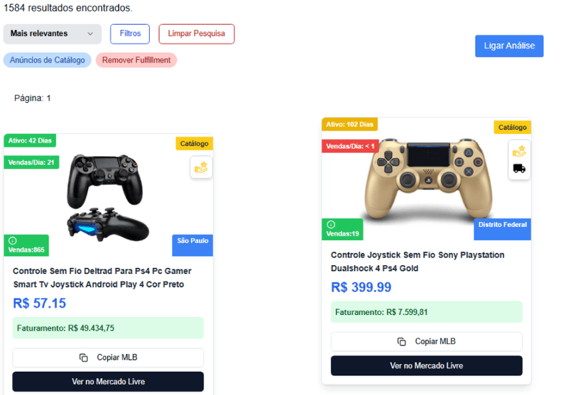 Resultados de busca de controles PlayStation